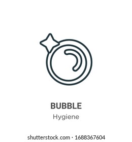 Bubble outline vector icon. Thin line black bubble icon, flat vector simple element illustration from editable hygiene concept isolated stroke on white background