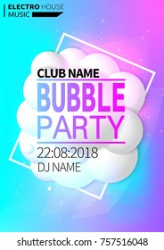 Bubble Party Poster. Vector 
