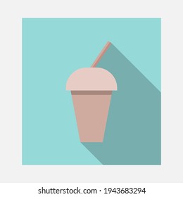 Bubble - pearl milk tea or boba flat vector icon for food apps and websites.