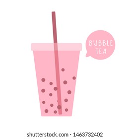 Bubble, pearl tea. Vector  illustration.