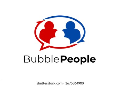 Bubble people for logo design concept, very suitable in various business purposes, also for icon, symbol and many more.