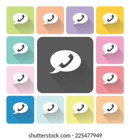 Bubble phone Icon color set vector illustration.