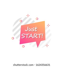Bubble in pink, orange, just start icon. Simple colored outline vector of motivation icons for ui and ux, website or mobile application