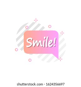 Bubble in pink, smile icon. Simple colored outline vector of motivation icons for ui and ux, website or mobile application