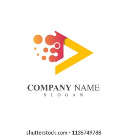 Bubble Play Logo, Arrow Logo With Bubble