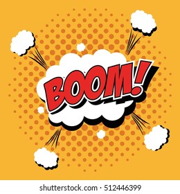Bubble pop art of boom design