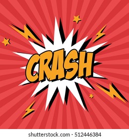 Bubble pop art of crash design