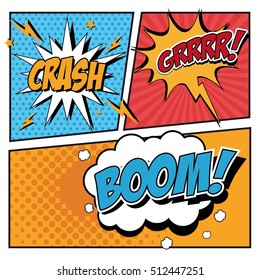 Bubble pop art icon set design
