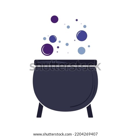 Bubble Pot, Pot of Bubbles, Witch's Brew, Halloween Pot, Halloween Decoration, Halloween Decor, Vector Illustration Background	