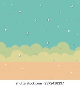Bubble Regenkartoon, Hintergrund. Vektorgrafik.