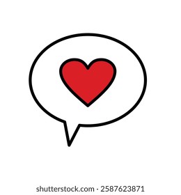 bubble with red heart vector