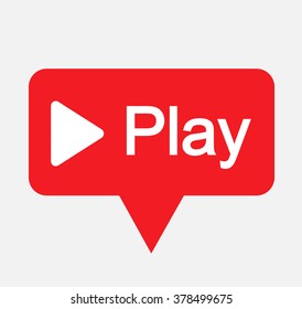 bubble Red Play Vector Logo, JPG, JPEG, EPS Icon Button.youtube Flat Social Media Background Sign Download