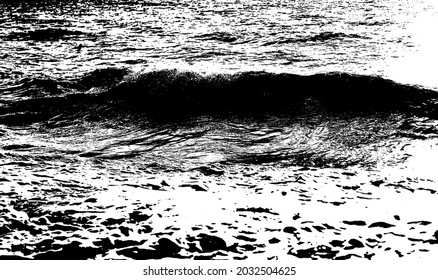 Bubble ripples of liquid shiny surface. Rippled reflect foamy abyss waters. Heavy sea splash depth for background. Stormy dense bumpy scary tide seaside. Deep wet blue vintage surf beach