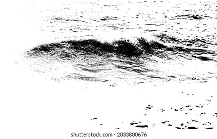 La textura vectorial en blanco y negro del mar riega la superficie oceánica. Reflexión sobre el abismo de las aguas. Profundidad peligrosa del mar para el fondo