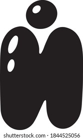 Bubble Russian Letter J einfach mit Highlight. Symbol für das Erlernen von Alphabet in der Schule, Kindergarten. Einzelne eps10 Vektortypografie. Handgezeichnetes Schild, Symbol. 