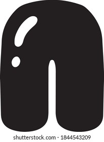 Bubble Russian Letter P simple with highlight. Symbol for learning Alphabet in the school, kindergarten. Isolated eps 10 vector typography. Hand drawn abc sign, icon. 
