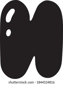 Bubble Russian Letter I simple with highlight. Symbol for learning Alphabet in the school, kindergarten. Isolated eps 10 vector typography. Hand drawn abc sign, icon. 