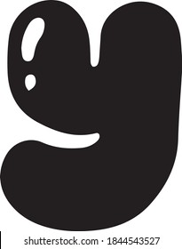 Bubble Russian Letter U simple with highlight. Symbol for learning Alphabet in the school, kindergarten. Isolated eps 10 vector typography. Hand drawn abc sign, icon. 
