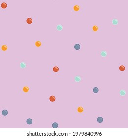 bubble seamless pattern. pink background.  children's print. summer. polka dot