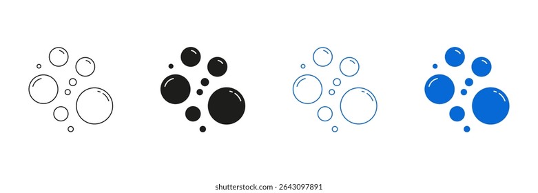 Bubble Shapes Line And Solid Icon Set. Bubble Design Symbol Collection. Isolated Vector Illustration.
