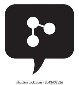bubble and share symbol silhouette