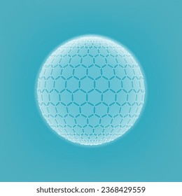 Bubble Shield Ball With Hexagon Geometric Pattern Plates. EPS10 Vector