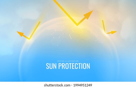 Bubble shield geometric vector illustration on a blue background. Dome shield futuristic for protection in an abstract glowing style