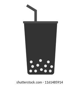 bubble sign. pearl milk tea on white background. boba icon for your web site design, logo, app, UI. flat style.