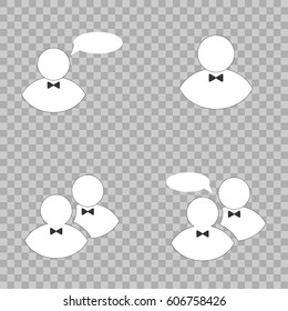 Bubble simple isolated vector icon eps 10. Person symbol. Human avatar. Flat style. EPS 10 on transparent background. Trendy Flat style for graphic design, Web site, UI.