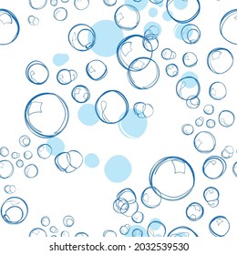 espuma de jabón de burbuja cosméticos cuidado vectorial contorno de patrón sin fisuras decorativo