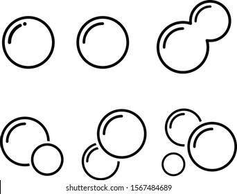 bubble and soap icon, sign, pictgram set