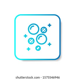 bubble soap  laundry icon in outline with stripes style in gradient blue color, suitable for mobile and web UI, app button,  infographic, etc