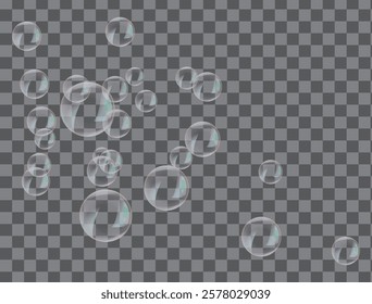 bubble soap transparent vector background