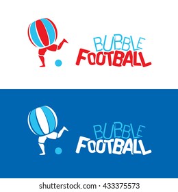 Bubble soccer logos. Bubble football logos. Template Set. Vector illustration. Icons for sport labels, poster or your logos design.