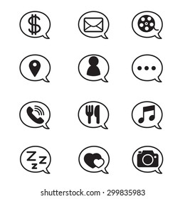 bubble for social network application and web icons vector symbol illustration 