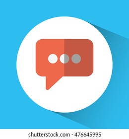 bubble social network communication media con. Colorful circle and flat design. Vector illustration