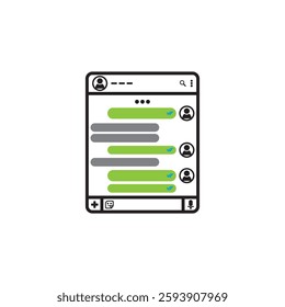 Bubble social screen chat window dialog on dark background