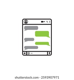 Bubble social screen chat window dialog on dark background