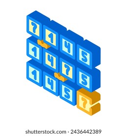 bubble sort algorithm isometric icon vector. bubble sort algorithm sign. isolated symbol illustration