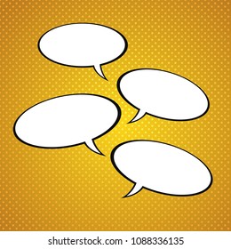 Bubble speak vintage background. Retro pop art style. Vector illustration