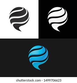 Bubble Speech Abstract Wave Logo