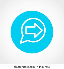bubble speech arrow Icon Isolated on White Background