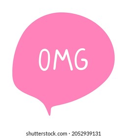 Bubble speech balloon. Online message sticker, cartoon talk phrase, conversation dialog chat cloud. Vector illustration