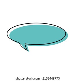 bubble speech blue colors oval cloud