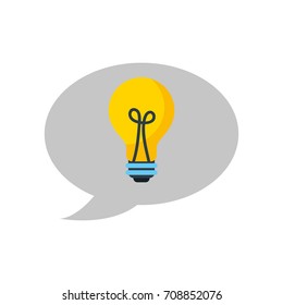 bubble speech with bulb light idea creative thinking