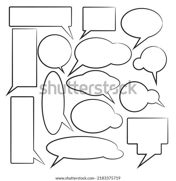 Bubble Speech Cartoon Hand Drawn Vector Stock Vector (Royalty Free