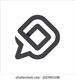 Bubble Speech Chat Box Logo Icon Outline