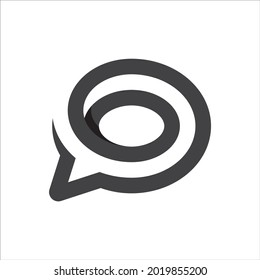 Bubble Speech Chat Box Logo Icon Outline