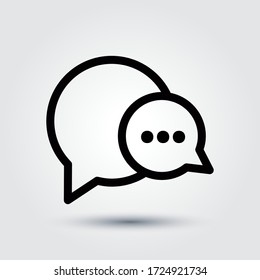 Bubble speech chat icon in flat design. Eps 10 vector illustration.