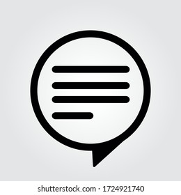 Bubble Sprachchat-Ikone im flachen Design. Eps 10 Vektor-Abbildung.